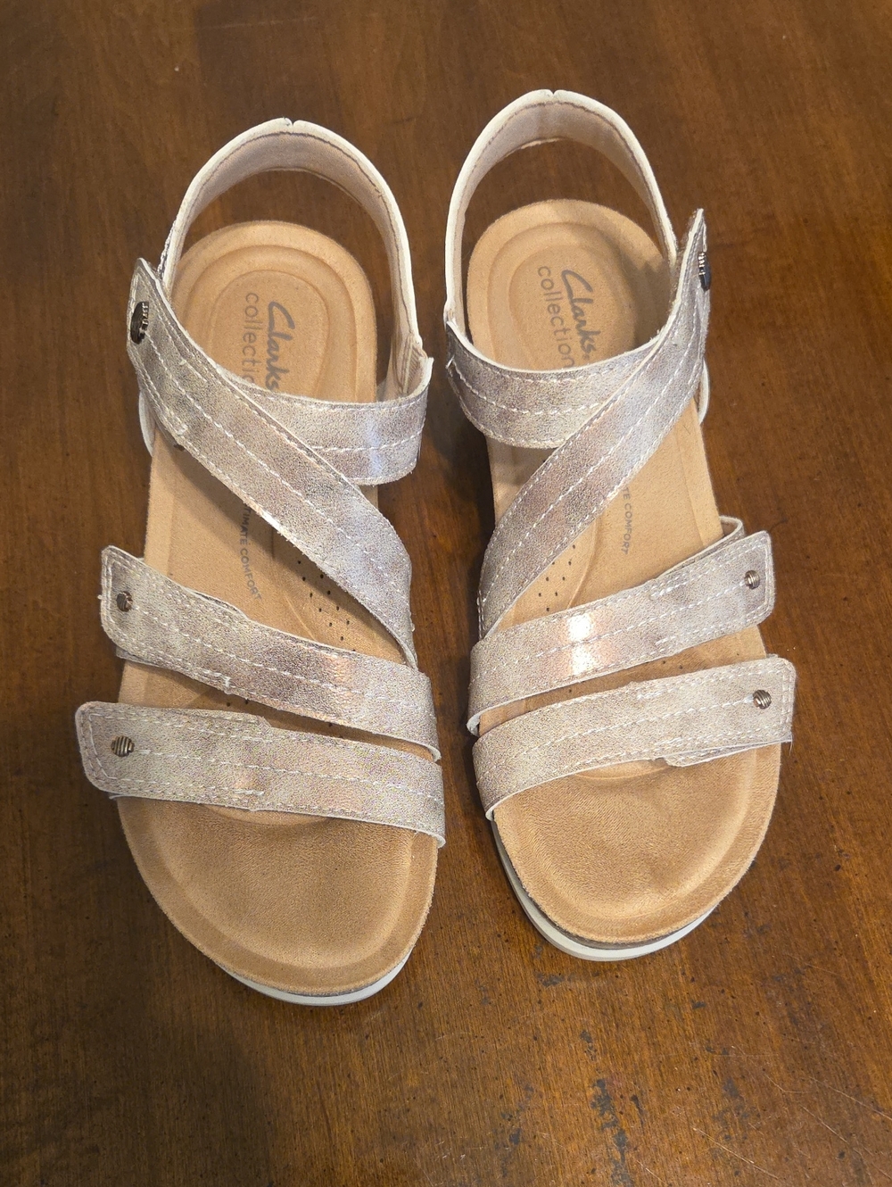 Clarks Women’s Metallic Strappy Sandals